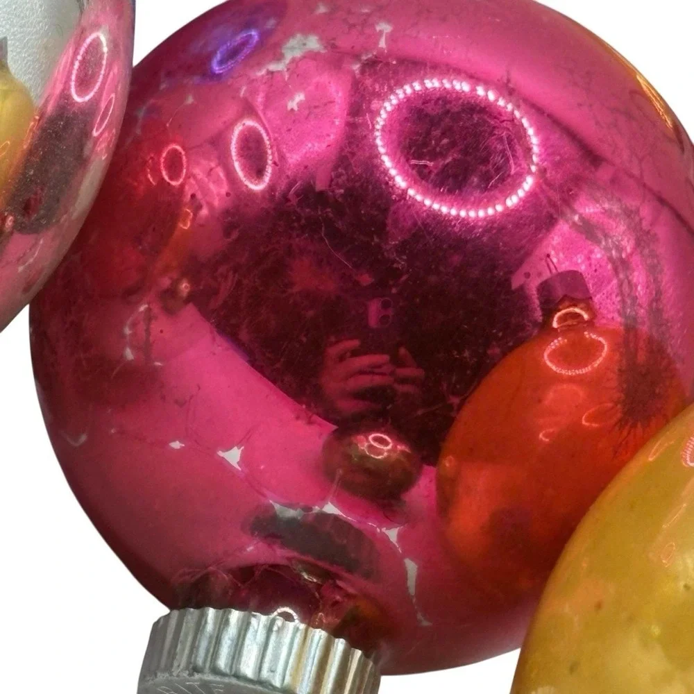 VTG Christmas Ornaments Balls Shiny Brite Japan Solid Color Set‎ of 11 USA Read